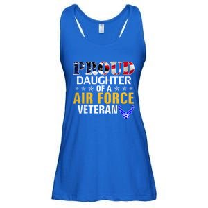 Proud Daughter Of A Air Force Veteran American Flag Military Funny Gift Ladies Essential Flowy Tank