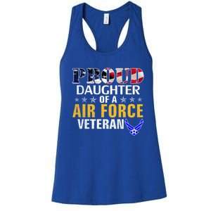 Proud Daughter Of A Air Force Veteran American Flag Military Funny Gift Women's Racerback Tank