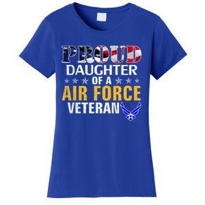 Proud Daughter Of A Air Force Veteran American Flag Military Funny Gift Women's T-Shirt