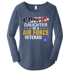 Proud Daughter Of A Air Force Veteran American Flag Military Funny Gift Women's Perfect Tri Tunic Long Sleeve Shirt