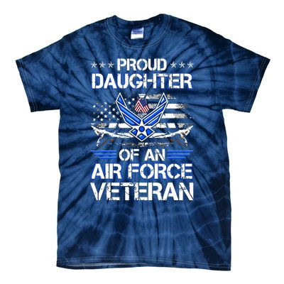 Proud Daughter Of A Air Force Veteran American Flag Military Tie-Dye T-Shirt