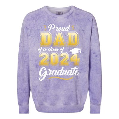 Proud Dad Of A Class Of 2024 Graduate Senior 24 Graduation Colorblast Crewneck Sweatshirt