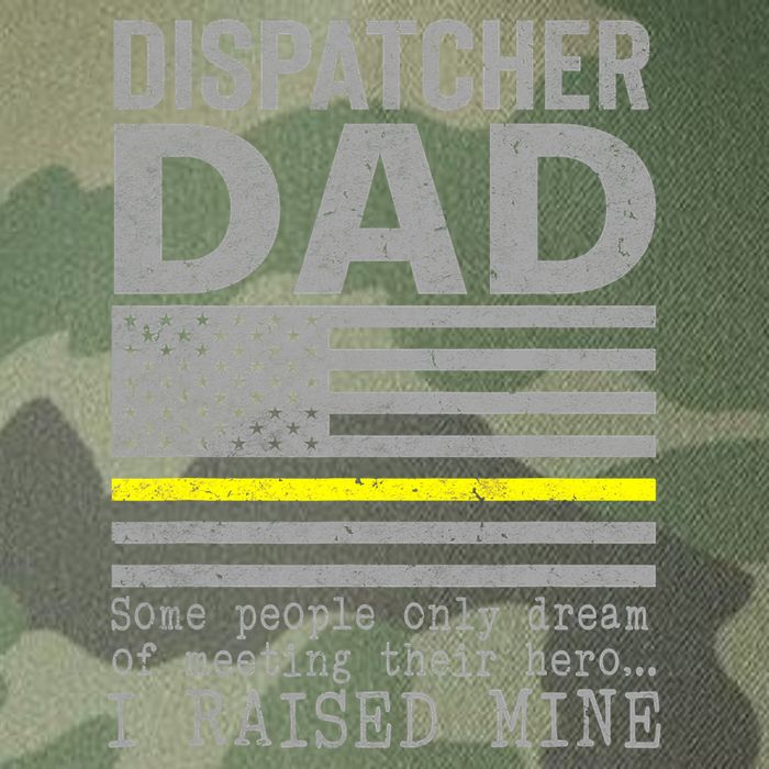Proud Dad Of A 911 Dispatcher Thin Gold Line Dispatch Father Legacy Tie Dye Trucker Hat