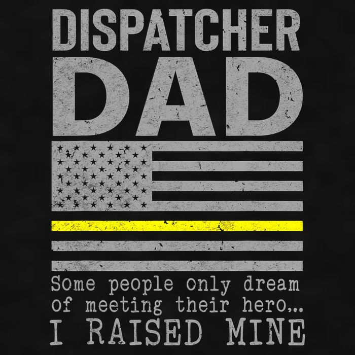 Proud Dad Of A 911 Dispatcher Thin Gold Line Dispatch Father Ladies PosiCharge Tri-Blend Wicking Tank