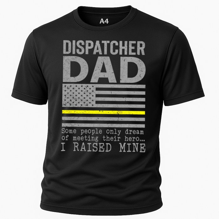Proud Dad Of A 911 Dispatcher Thin Gold Line Dispatch Father Performance Shirt