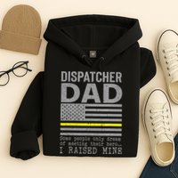 Proud Dad Of A 911 Dispatcher Thin Gold Line Dispatch Father Hoodie