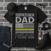 Proud Dad Of A 911 Dispatcher Thin Gold Line Dispatch Father Tall T-Shirt