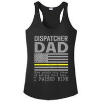 Proud Dad Of A 911 Dispatcher Thin Gold Line Dispatch Father Ladies PosiCharge Competitor Racerback Tank