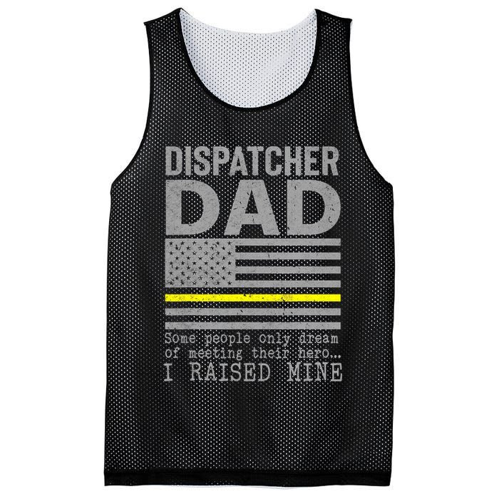 Proud Dad Of A 911 Dispatcher Thin Gold Line Dispatch Father Mesh Reversible Basketball Jersey Tank