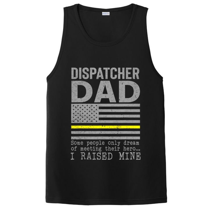 Proud Dad Of A 911 Dispatcher Thin Gold Line Dispatch Father PosiCharge Competitor Tank