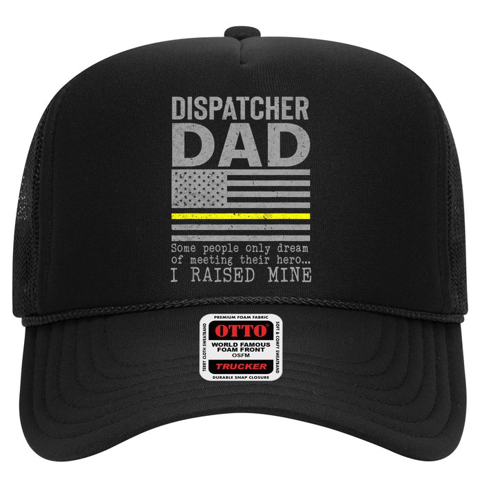 Proud Dad Of A 911 Dispatcher Thin Gold Line Dispatch Father Trucker Hat