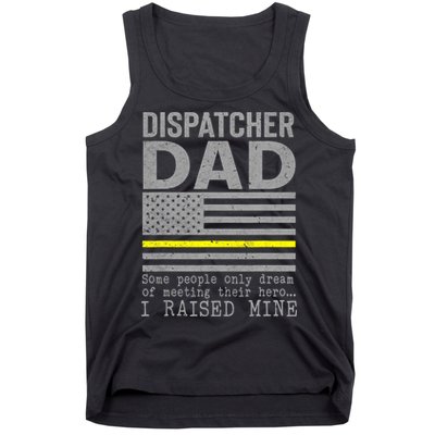 Proud Dad Of A 911 Dispatcher Thin Gold Line Dispatch Father Tank Top