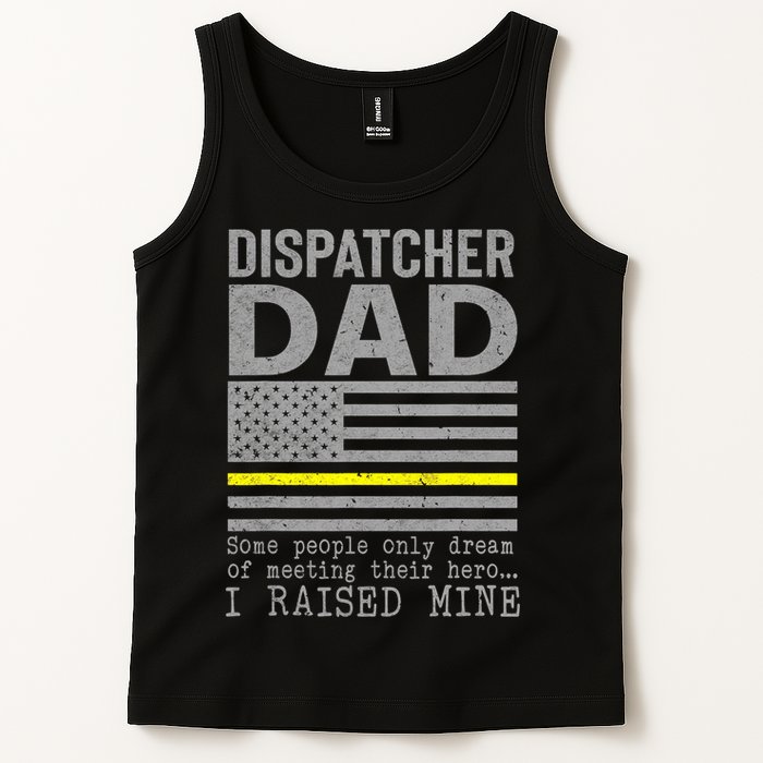 Proud Dad Of A 911 Dispatcher Thin Gold Line Dispatch Father Tank Top