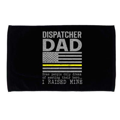 Proud Dad Of A 911 Dispatcher Thin Gold Line Dispatch Father Microfiber Hand Towel