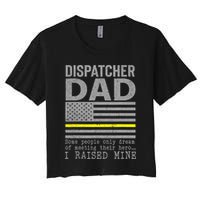 Proud Dad Of A 911 Dispatcher Thin Gold Line Dispatch Father Crop Top