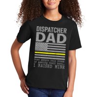 Proud Dad Of A 911 Dispatcher Thin Gold Line Dispatch Father Kids T-Shirt