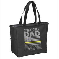 Proud Dad Of A 911 Dispatcher Thin Gold Line Dispatch Father Zip Tote Bag