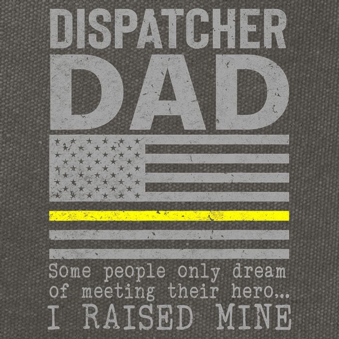 Proud Dad Of A 911 Dispatcher Thin Gold Line Dispatch Father Cotton Canvas Backpack