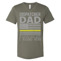 Proud Dad Of A 911 Dispatcher Thin Gold Line Dispatch Father V-Neck T-Shirt
