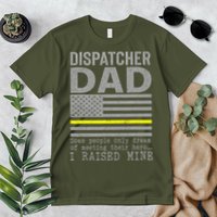 Proud Dad Of A 911 Dispatcher Thin Gold Line Dispatch Father Premium T-Shirt