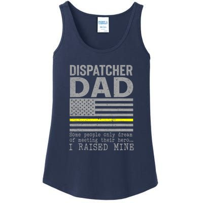 Proud Dad Of A 911 Dispatcher Thin Gold Line Dispatch Father Ladies Essential Tank