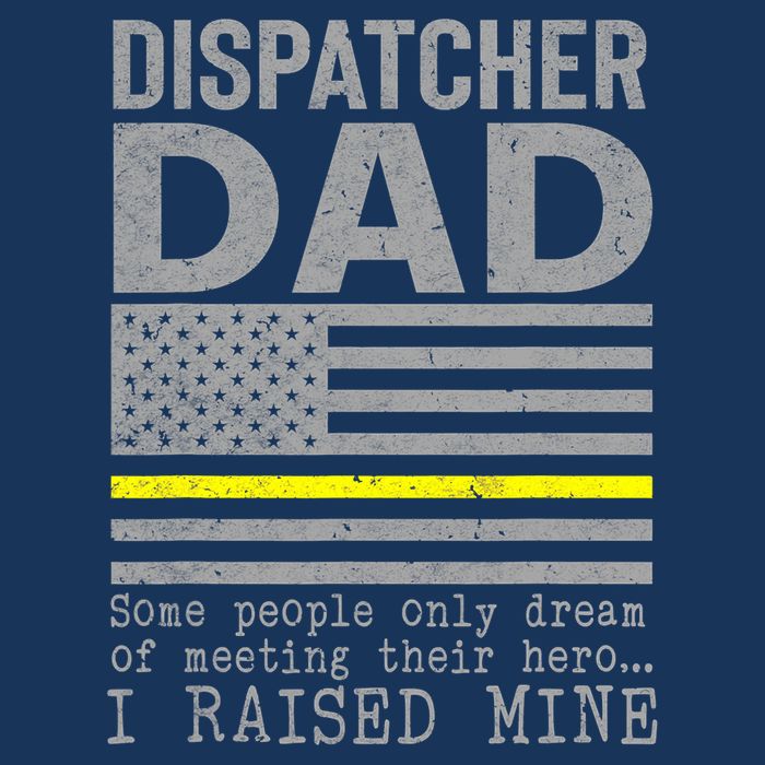Proud Dad Of A 911 Dispatcher Thin Gold Line Dispatch Father Infant Baby Jersey Bodysuit