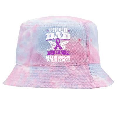 Proud Dad Of A Rett Syndrome Warrior RTT Awareness Tie-Dyed Bucket Hat