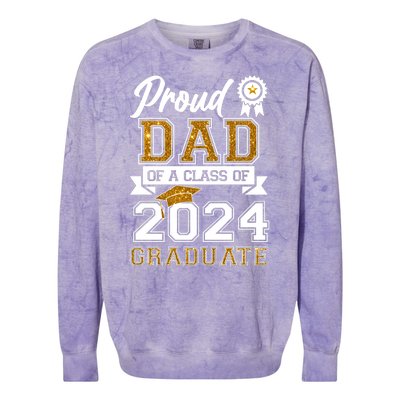 Proud Dad Of A Class Of 2024 Graduate Colorblast Crewneck Sweatshirt