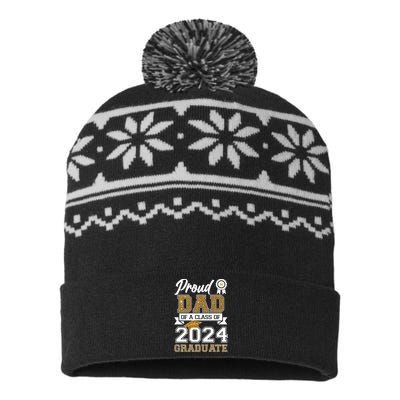 Proud Dad Of A Class Of 2024 Graduate USA-Made Snowflake Beanie