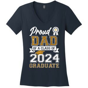 Proud Dad Of A Class Of 2024 Graduate Women's V-Neck T-Shirt