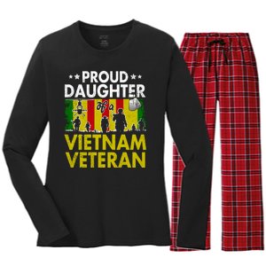 Proud Daughter Of A Vietnam Veteran Veterans Day Women's Long Sleeve Flannel Pajama Set 