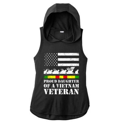 Proud Daughter Of A Vietnam Veteran Gift Ladies PosiCharge Tri-Blend Wicking Draft Hoodie Tank