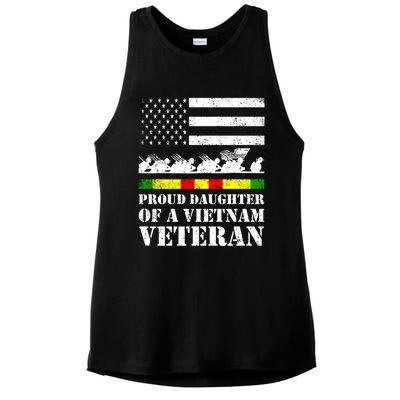 Proud Daughter Of A Vietnam Veteran Gift Ladies PosiCharge Tri-Blend Wicking Tank