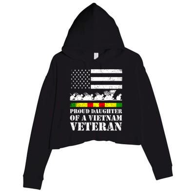 Proud Daughter Of A Vietnam Veteran Gift Crop Fleece Hoodie