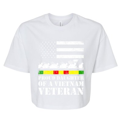 Proud Daughter Of A Vietnam Veteran Gift Bella+Canvas Jersey Crop Tee