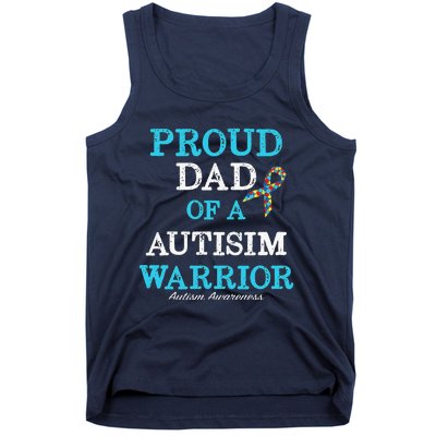 Proud Dad Of A Warrior Autism Awareness Tank Top