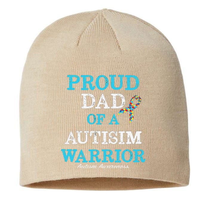 Proud Dad Of A Warrior Autism Awareness Sustainable Beanie