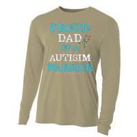 Proud Dad Of A Warrior Autism Awareness Cooling Performance Long Sleeve Crew