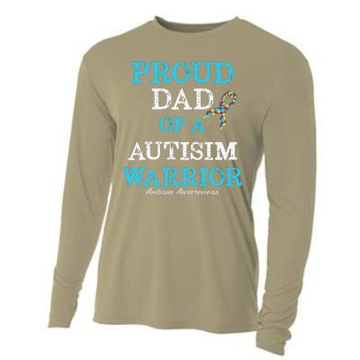 Proud Dad Of A Warrior Autism Awareness Cooling Performance Long Sleeve Crew