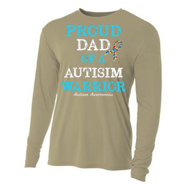 Proud Dad Of A Warrior Autism Awareness Cooling Performance Long Sleeve Crew