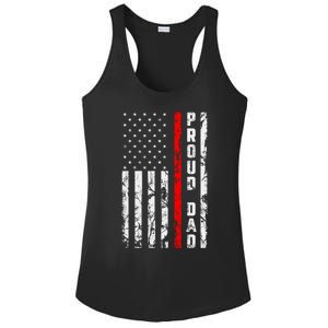 Proud Dad Of Firefighter Gift Patriotic Firefighters Dad Gift Ladies PosiCharge Competitor Racerback Tank