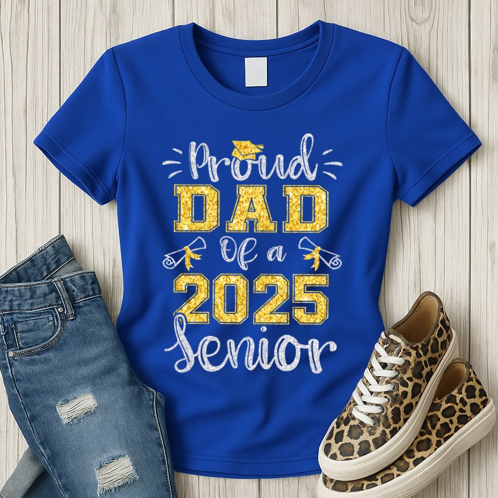 Proud Dad Of A Class Of 2025 Senior Graduate 2025 Gift Womens T-Shirt
