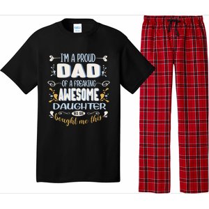 Proud Dad Of Awesome Daughter Funny Fathers Day Meaningful Gift Pajama Set