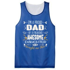 Proud Dad Of Awesome Daughter Funny Fathers Day Meaningful Gift Mesh Reversible Basketball Jersey Tank