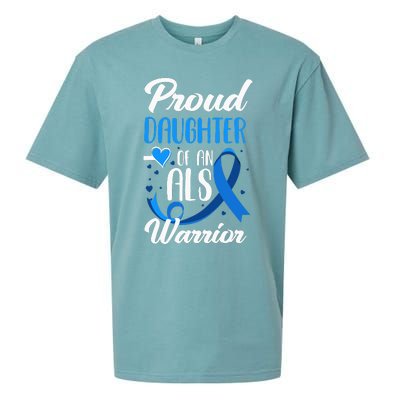 Proud Daughter Of An ALS Warrior Mom Dad ALS Awareness Sueded Cloud Jersey T-Shirt