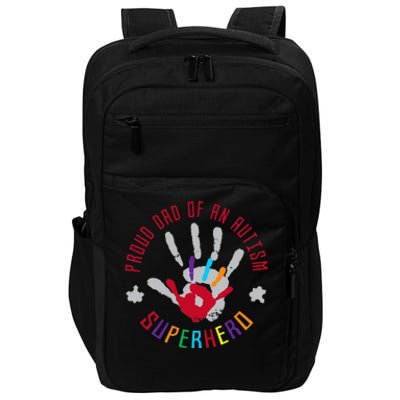 Proud Dad Of An Autism Superhero Hand Print Impact Tech Backpack