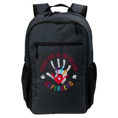 Proud Dad Of An Autism Superhero Hand Print Daily Commute Backpack