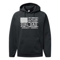 Proud Dad Of Girl Father Of For Dad Xmas Performance Fleece Hoodie