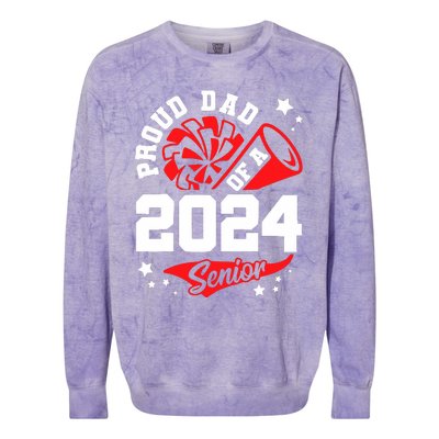 Proud Dad Of A 2024 Senior Cheer Dad Graduation Party Colorblast Crewneck Sweatshirt