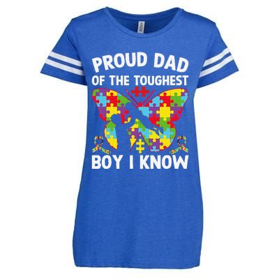 Proud Dad Of The Toughest I Know Autism Awareness Enza Ladies Jersey Football T-Shirt